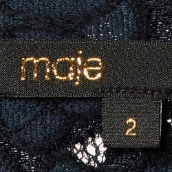 Maje Navy Blue Floral Lace Shift Dress M