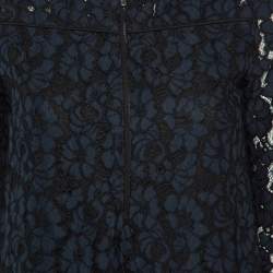 Maje Navy Blue Floral Lace Shift Dress M