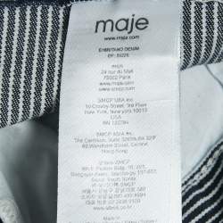 Maje Navy Blue/White Stripe Denim Ritano Midi Dress S