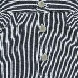 Maje Navy Blue/White Stripe Denim Ritano Midi Dress S