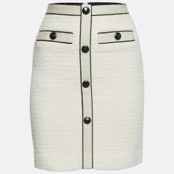 Maje White Tweed Mini Skirt XS