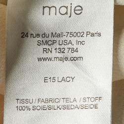 Maje White Silk Contrast Detail Top S
