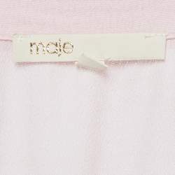 Pre Owned Maje Pink Crepe Shirring Mini Dress S
