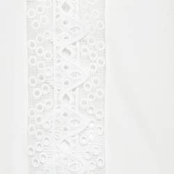 Maje White Lace Trim Chiffon Top S