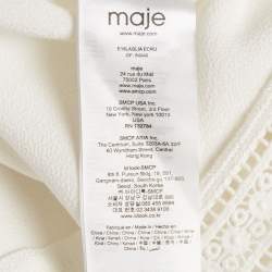 Maje White Lace Trim Crepe Top S