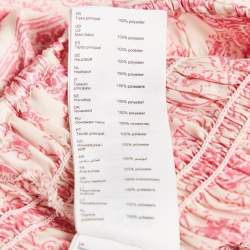 Pre Owned Maje Pink Paisley Print Satin Silk Smocked Maxi Skirt S