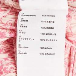 Pre Owned Maje Pink Paisley Print Satin Silk Smocked Maxi Skirt S