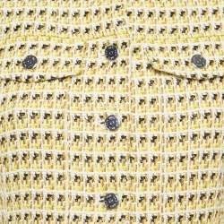 Pre Owned Maje Yellow Tweed Mini Dress S