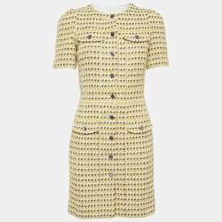 Maje Yellow Tweed Mini Dress S