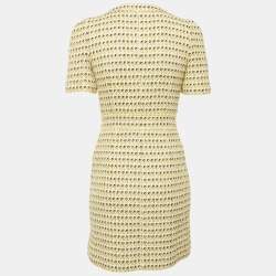 Pre Owned Maje Yellow Tweed Mini Dress S