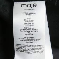 Maje Beige Checks Cotton Double Breasted Jacket S