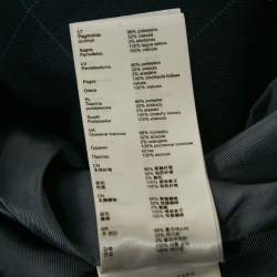 Pre Owned Maje Navy Blue Checks Gabardine Blazer S