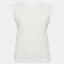 Maje White Textured Tweed Jacket and Top Set M