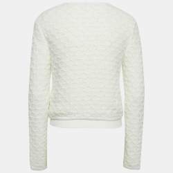 Maje White Textured Tweed Jacket and Top Set M