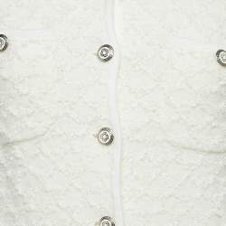 Maje White Textured Tweed Jacket and Top Set M