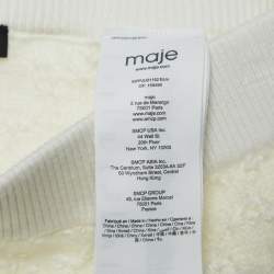 Maje White Textured Tweed Knit Mini Skirt S