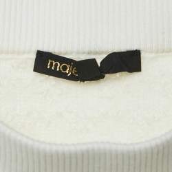 Maje White Textured Tweed Knit Mini Skirt S