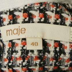 Maje Black/Red Lurex Tweed Bow Belted Rivi Mini Dress M