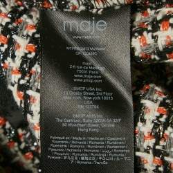 Maje Black/Red Lurex Tweed Bow Belted Rivi Mini Dress M