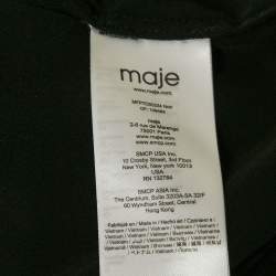 Maje Black Silk Tie-Up Neck Blouse M