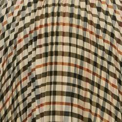 Pre Owned Maje Beige Checks Crepe Plisse Midi Skirt M