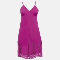 Maje Pink Crepe Lace Trimmed Playsuit S