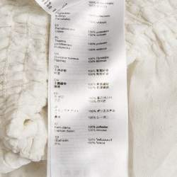 Pre Owned Maje White Lace Smocked Tie-Up Detail Lituane Top S