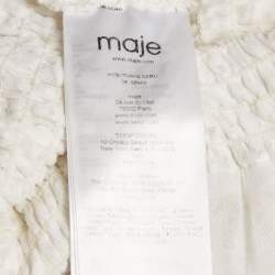 Pre Owned Maje White Lace Smocked Tie-Up Detail Lituane Top S