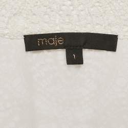 Pre Owned Maje White Lace Smocked Tie-Up Detail Lituane Top S