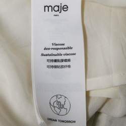 Maje White Istel Print Crepe Tie Neck Jumpsuit S