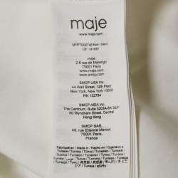 Maje White Cotton Liamicia Asymmetric Trompe L'Oeil Shirt S