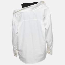 Maje White Cotton Liamicia Asymmetric Trompe L'Oeil Shirt S