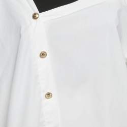 Maje White Cotton Liamicia Asymmetric Trompe L'Oeil Shirt S