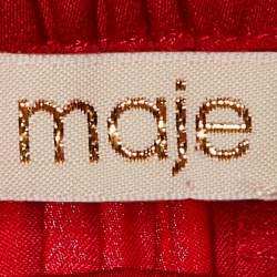 Maje Rouge Sateen Jonette Faux Wrap Midi Skirt M