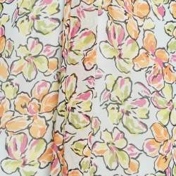 Maje Multicolor Floral Print Crepe Cut-Out Maxi Dress XL