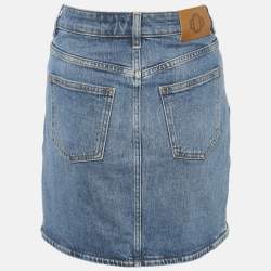Pre Owned Maje Blue Denim Wrap Skirt S Waist 28"
