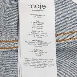 Pre Owned Maje Blue Denim Wrap Skirt S Waist 28"