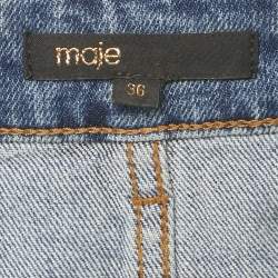 Pre Owned Maje Blue Denim Wrap Skirt S Waist 28"