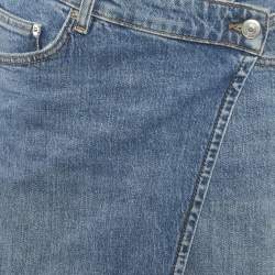 Pre Owned Maje Blue Denim Wrap Skirt S Waist 28"