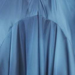 Pre Owned Maje Blue Ombre Satin Cut-Out Asymmetric Midi Dress L