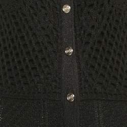 Pre Owned Maje Black Rita Crochet-Knit Midi Dress L