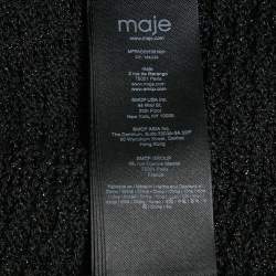 Pre Owned Maje Black Rita Crochet-Knit Midi Dress L