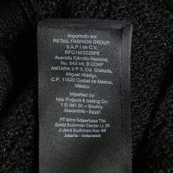 Pre Owned Maje Black Rita Crochet-Knit Midi Dress L