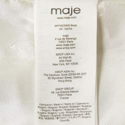 Maje Dark Beige Stripe Wool Blend Double Breasted Blazer M