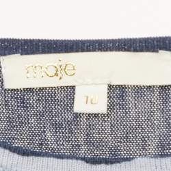 Maje Blue Silk Knit Sweatshirt One Size 