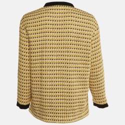 Maje Yellow Lurex Tweed  Button Front Jacket S