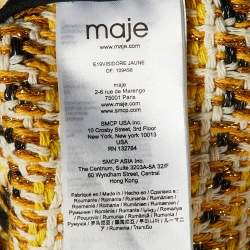 Maje Yellow Lurex Tweed  Button Front Jacket S
