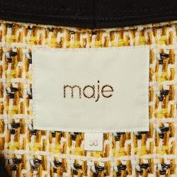 Maje Yellow Lurex Tweed  Button Front Jacket S