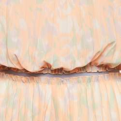 Maje Peach Abstract Print Chiffon Plissé Playsuit L