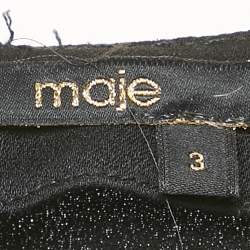 Pre Owned Maje Black Crepe Draped Mini Dress L